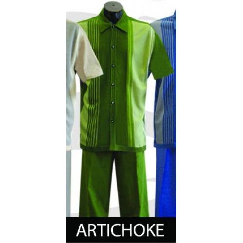 Silversilk Artichoke Button Front 2 PC Knitted Silk Blend Outfit #3057
